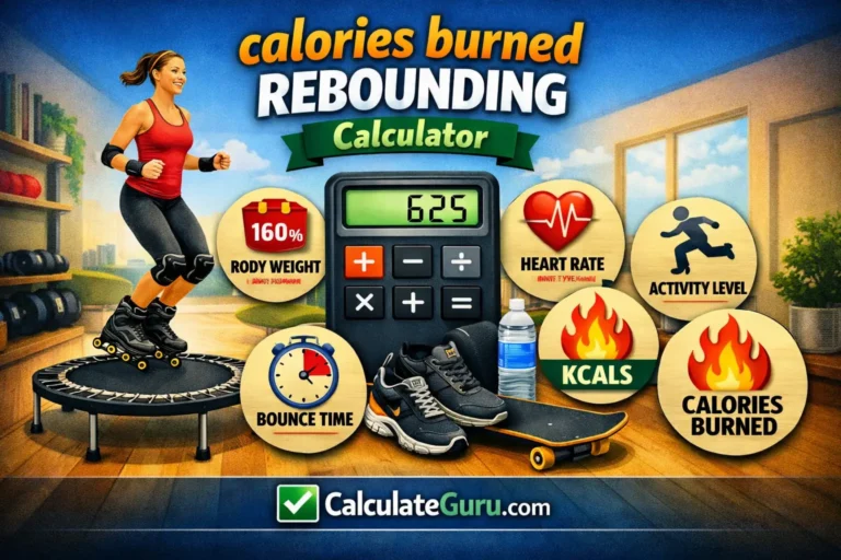 Calories Burned Rebounding Calculator Trampoline Fitness MET Tool