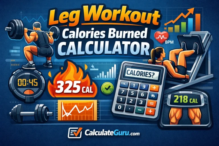 Leg Workout Calories Burned Calculator | Free MET-Based Tool